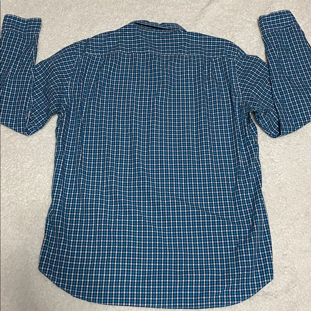 J.Crew Mens size large blue plaid button down long sleeve shirt